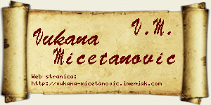 Vukana Mičetanović vizit kartica